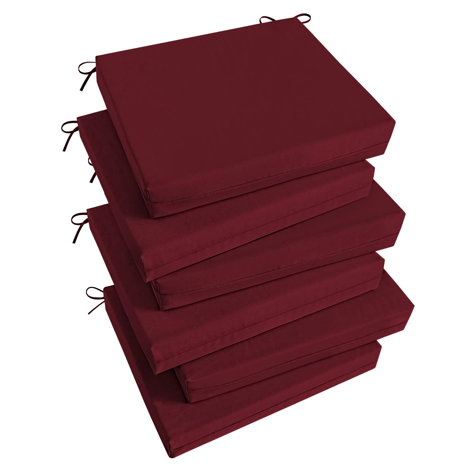 Basic Beyond Outdoor Chair Cushions Set of 4, Outdoor Cushions for Patio Furniture, Water Resistant Patio Chair Cushions with 2 Ties, 17x16x2, Yellow