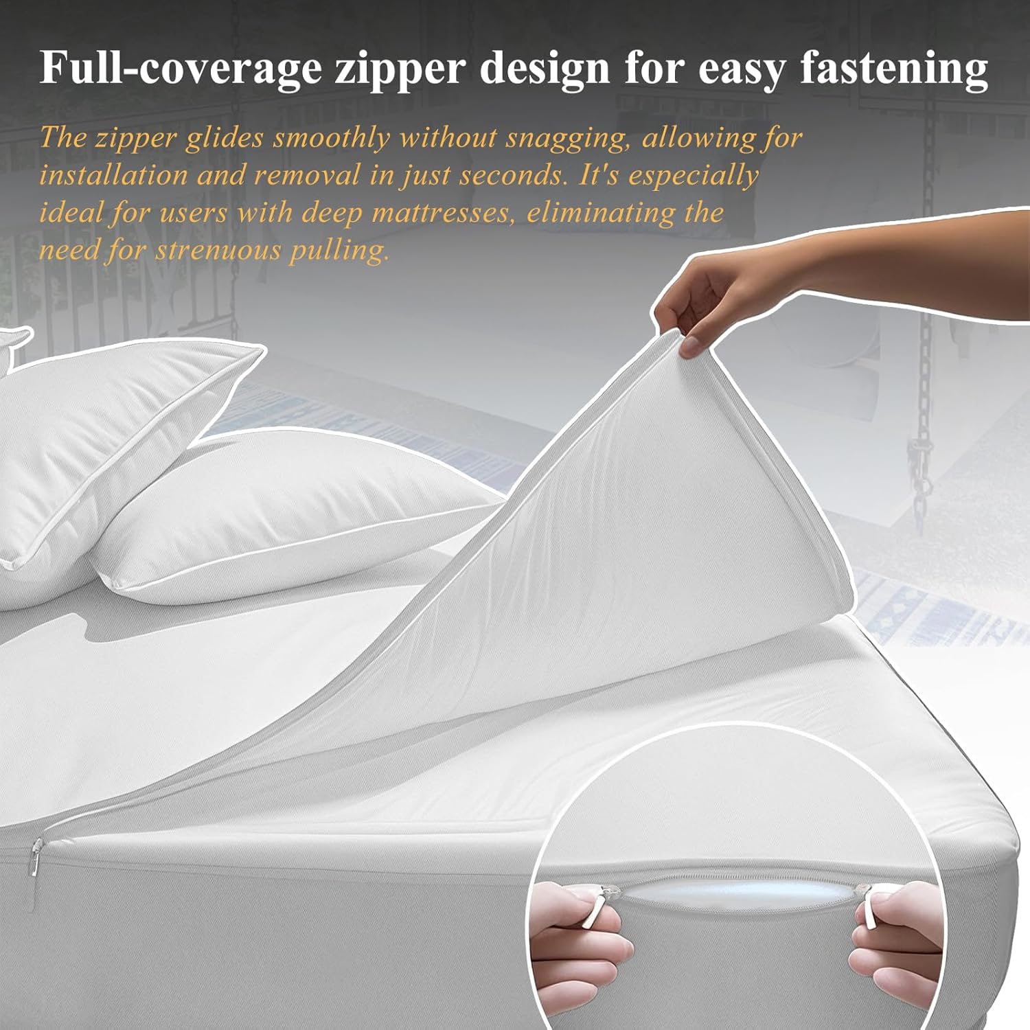 5 Pc Twin Patio Daybed Cushions Set,Twin Size Outdoor Hanging Porch Swing Bed Mattress Bolster Pillow Complete Set (White, 75 * 39 * 6in)