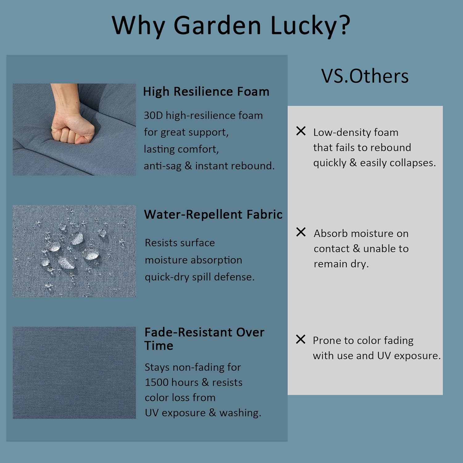 50"x20" Adirondack Chair Cushions Set of 2, Outdoor Rocking Chair Cushions Water-Resistant Weather Resistant High Back Patio Replacement Cushions,Folding Patio Chair Pad