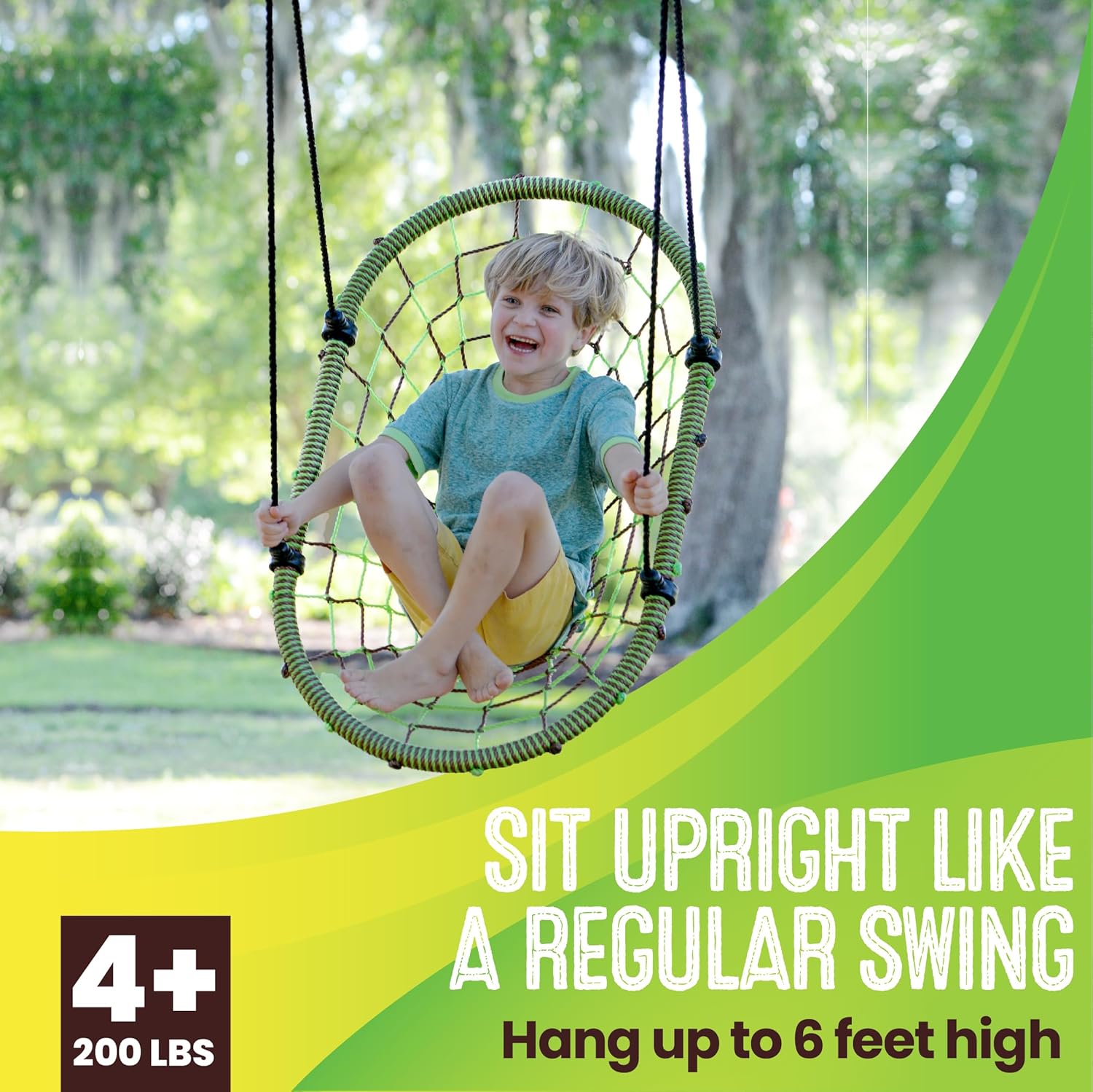 Swurfer Tree Swing – Swing Chair, Outdoor Swings for Kids, Tree Swings for Kids and Adults Outdoor, Weather Resistant, Heavy Duty Metal Frame Multi-Position, Ages 4 and Up, Holds up to 200lbs